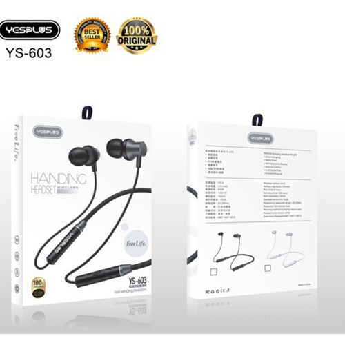 yesplus 603 Wireless Headsets Hanging headphone Sport Earphone -Black